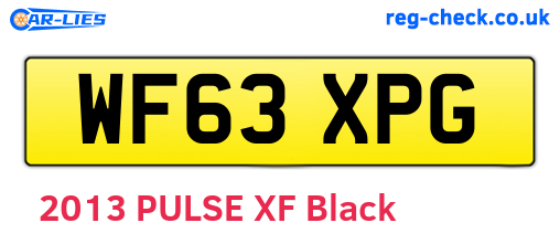 WF63XPG are the vehicle registration plates.