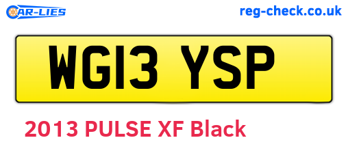 WG13YSP are the vehicle registration plates.