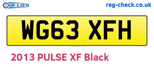WG63XFH are the vehicle registration plates.