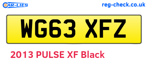 WG63XFZ are the vehicle registration plates.