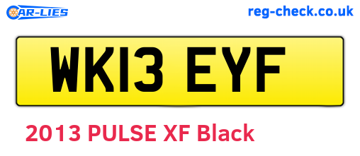 WK13EYF are the vehicle registration plates.