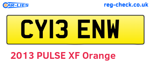 CY13ENW are the vehicle registration plates.