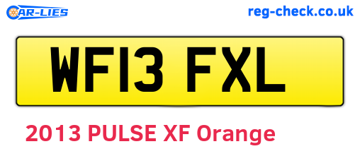 WF13FXL are the vehicle registration plates.