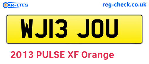 WJ13JOU are the vehicle registration plates.