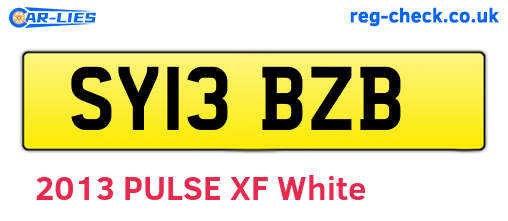 SY13BZB are the vehicle registration plates.