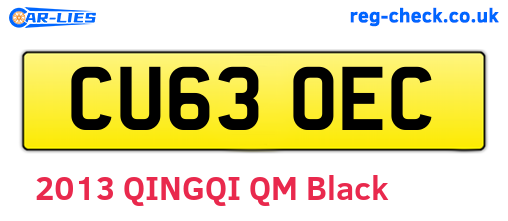 CU63OEC are the vehicle registration plates.