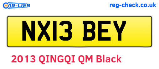 NX13BEY are the vehicle registration plates.