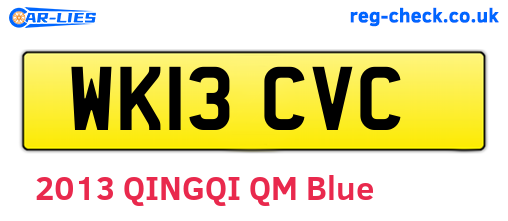WK13CVC are the vehicle registration plates.