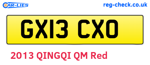 GX13CXO are the vehicle registration plates.