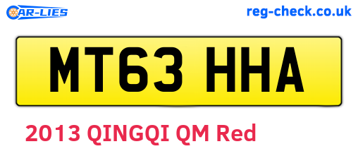 MT63HHA are the vehicle registration plates.