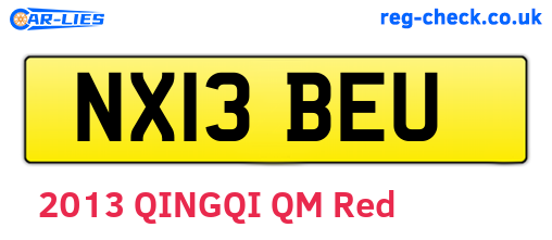 NX13BEU are the vehicle registration plates.