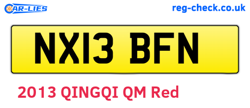 NX13BFN are the vehicle registration plates.