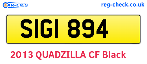 SIG1894 are the vehicle registration plates.