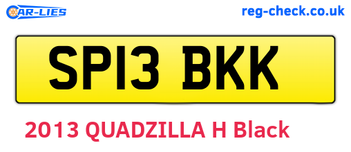 SP13BKK are the vehicle registration plates.