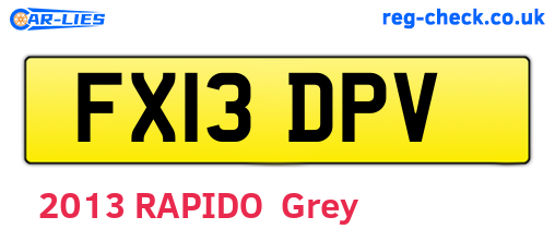 FX13DPV are the vehicle registration plates.