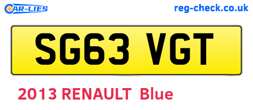 SG63VGT are the vehicle registration plates.