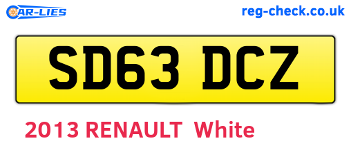 SD63DCZ are the vehicle registration plates.