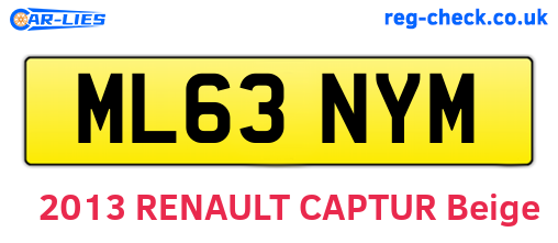 ML63NYM are the vehicle registration plates.