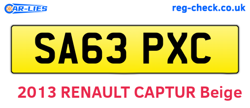 SA63PXC are the vehicle registration plates.