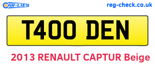 T400DEN are the vehicle registration plates.
