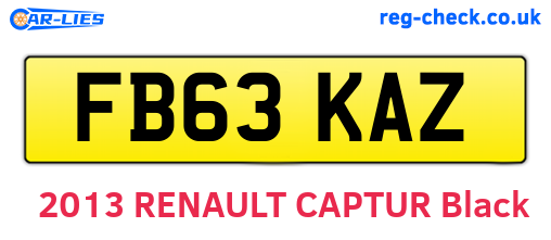 FB63KAZ are the vehicle registration plates.