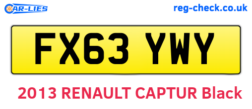 FX63YWY are the vehicle registration plates.