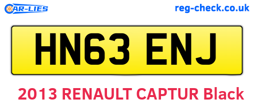 HN63ENJ are the vehicle registration plates.