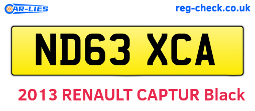 ND63XCA are the vehicle registration plates.