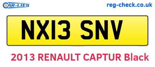 NX13SNV are the vehicle registration plates.
