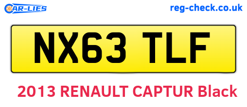 NX63TLF are the vehicle registration plates.