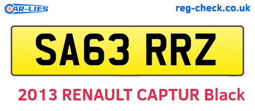 SA63RRZ are the vehicle registration plates.