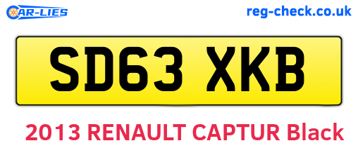 SD63XKB are the vehicle registration plates.