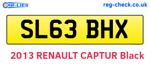 SL63BHX are the vehicle registration plates.