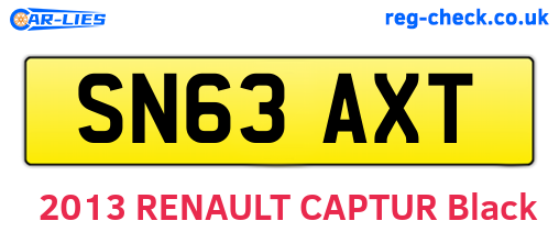 SN63AXT are the vehicle registration plates.