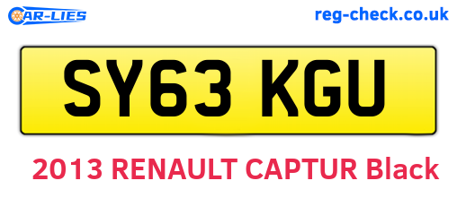 SY63KGU are the vehicle registration plates.
