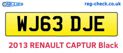 WJ63DJE are the vehicle registration plates.