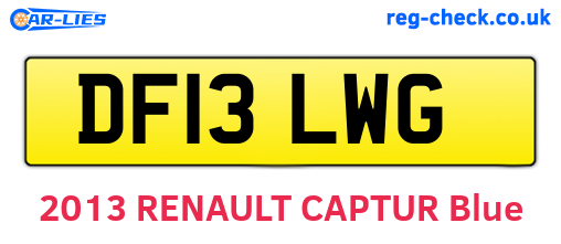 DF13LWG are the vehicle registration plates.