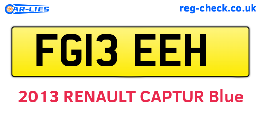 FG13EEH are the vehicle registration plates.
