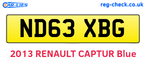 ND63XBG are the vehicle registration plates.