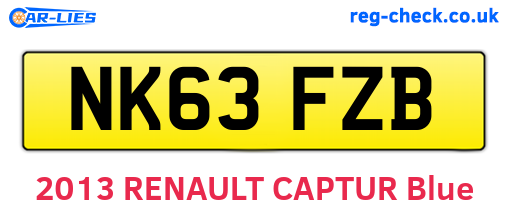 NK63FZB are the vehicle registration plates.