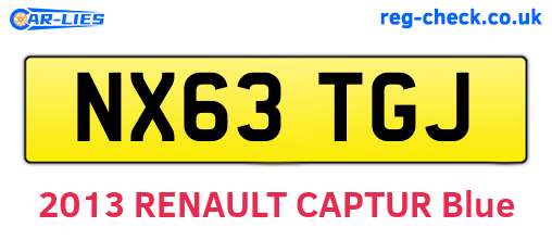 NX63TGJ are the vehicle registration plates.