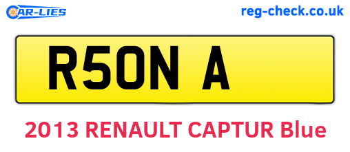 R5ONA are the vehicle registration plates.