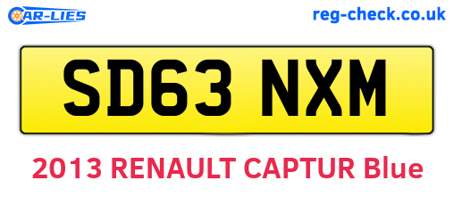 SD63NXM are the vehicle registration plates.