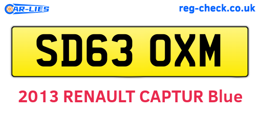 SD63OXM are the vehicle registration plates.