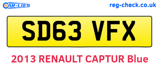 SD63VFX are the vehicle registration plates.
