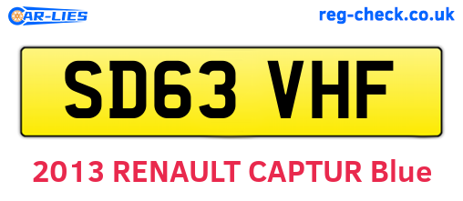 SD63VHF are the vehicle registration plates.