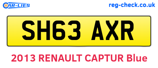 SH63AXR are the vehicle registration plates.