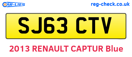 SJ63CTV are the vehicle registration plates.