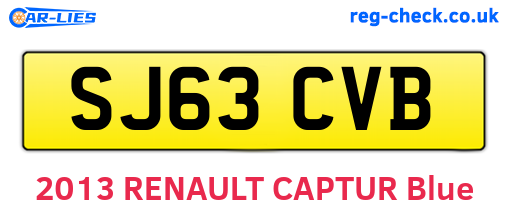 SJ63CVB are the vehicle registration plates.