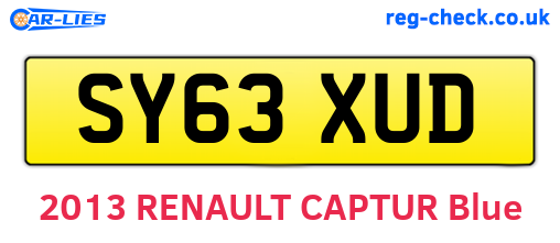 SY63XUD are the vehicle registration plates.